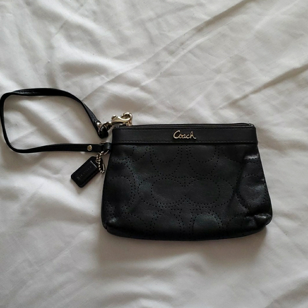 Black Coach Wristlet Wallet
